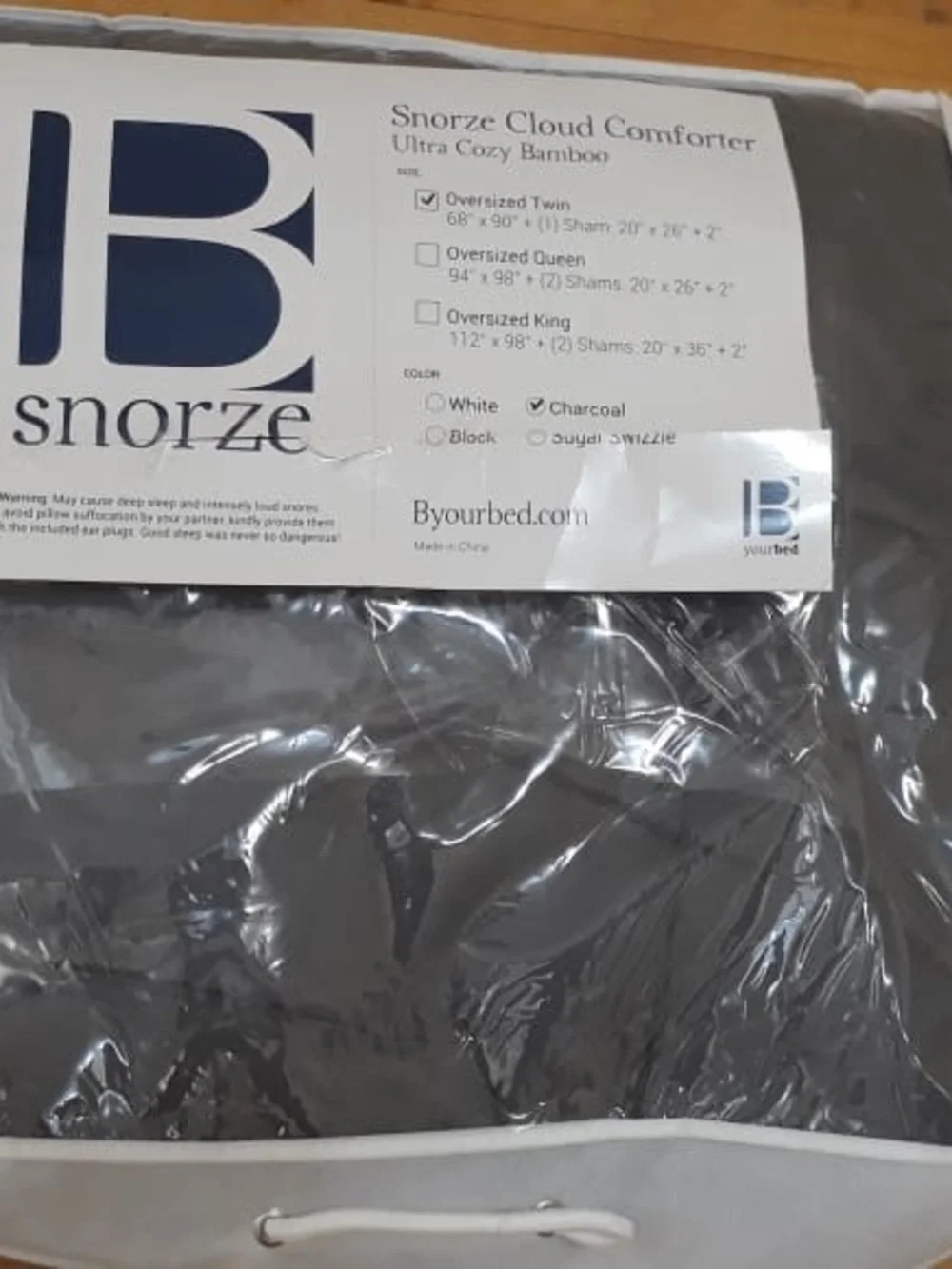 Snorze Cloud Comforter - Charcoal Ultra Cozy Bamboo